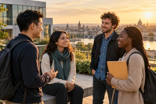 Encuentro ilustrativo de orientación entre estudiantes internacionales