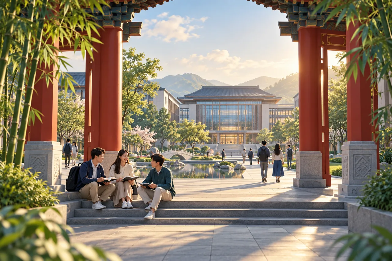 Conceptual illustration for tsinghua university admissions and scholarships for international students