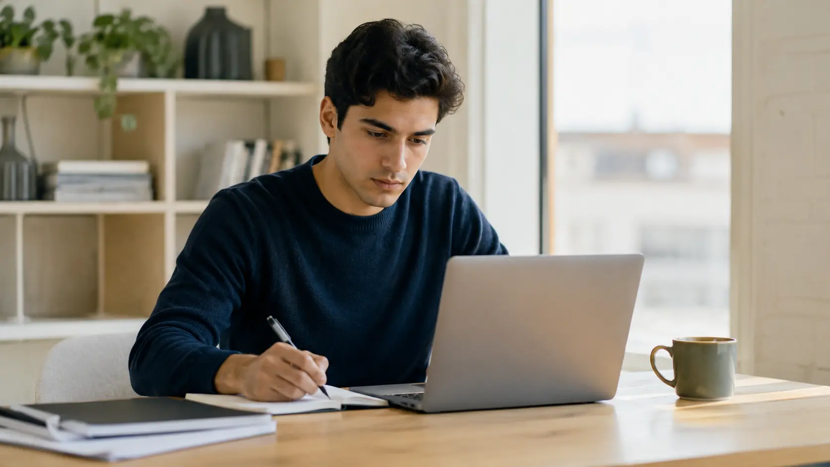 A student preparing a scholarship application